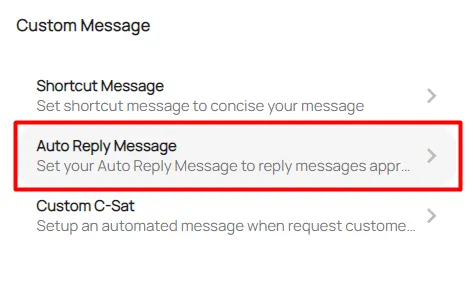 select custom messages