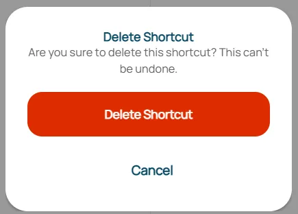 confirm delete shortcut