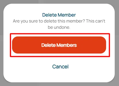 confirm delete member