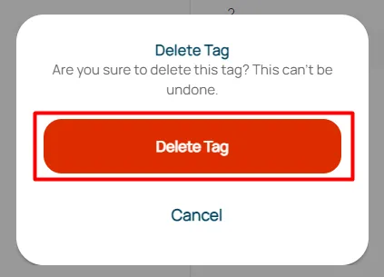 confirm delete tag