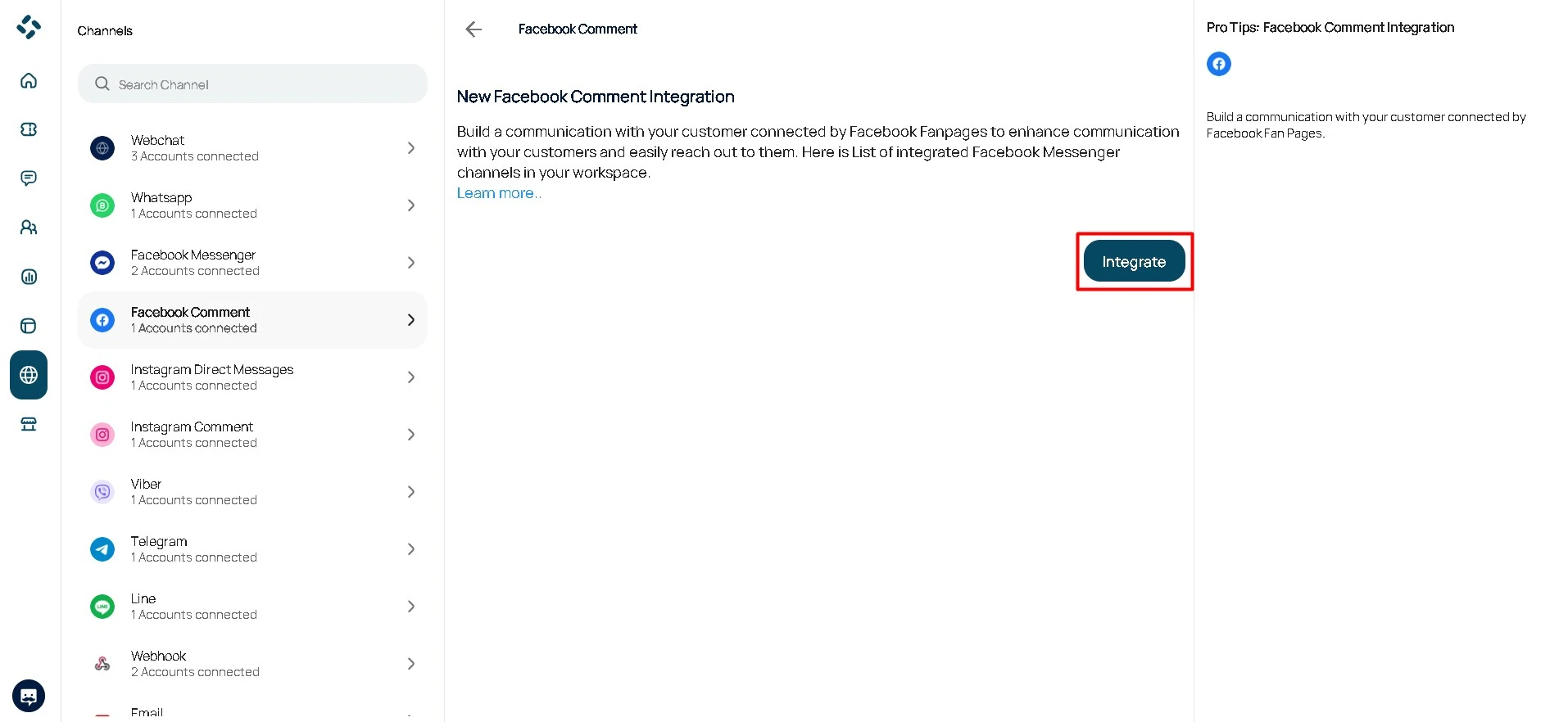 Step 2: Facebook comment integration setup