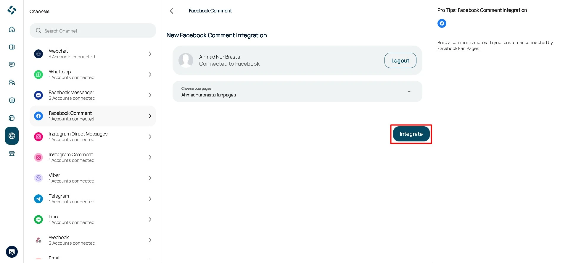 Step 7: Facebook comment integration setup