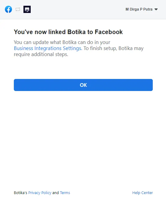 Step 5: Facebook integration setup