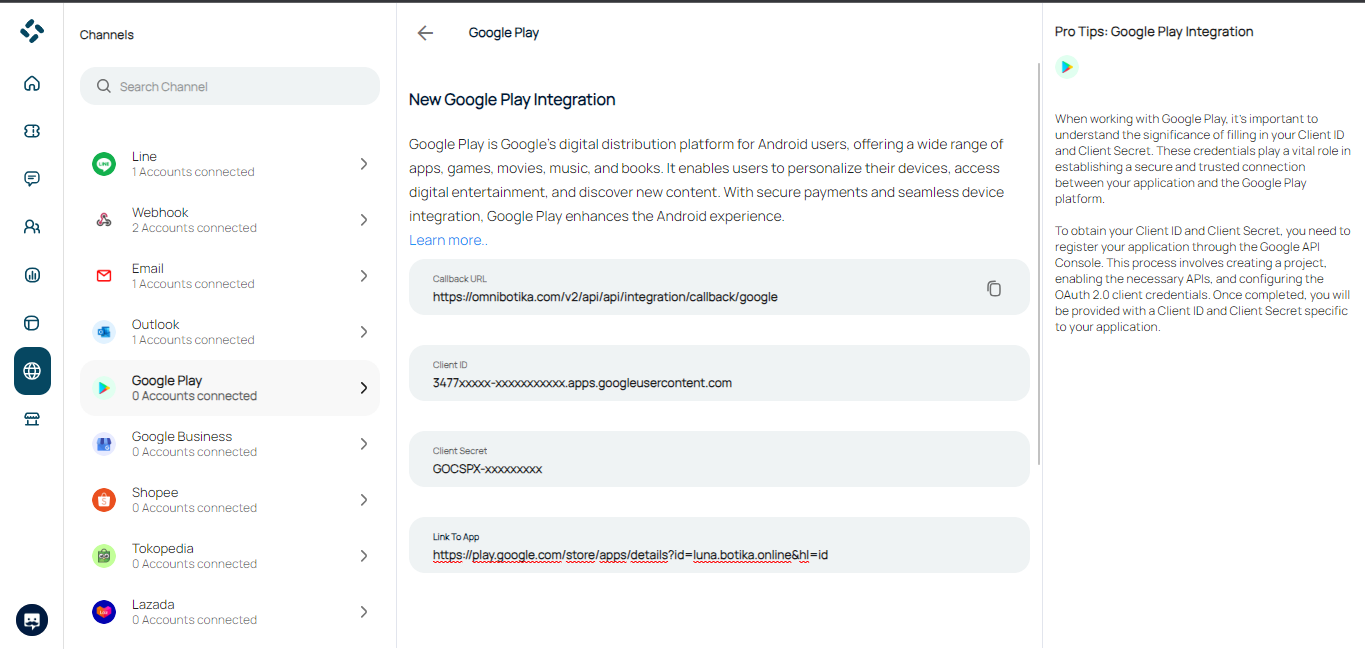 Step 14: google play integration setup