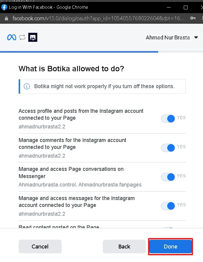 Step 6: Instagram comment integration setup