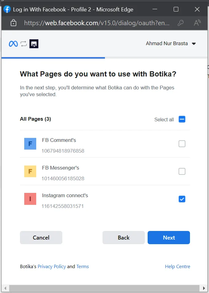 Step 5: Instagram Direct Messages integration setup