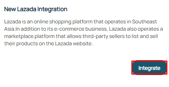 Step 2: Lazada integration setup