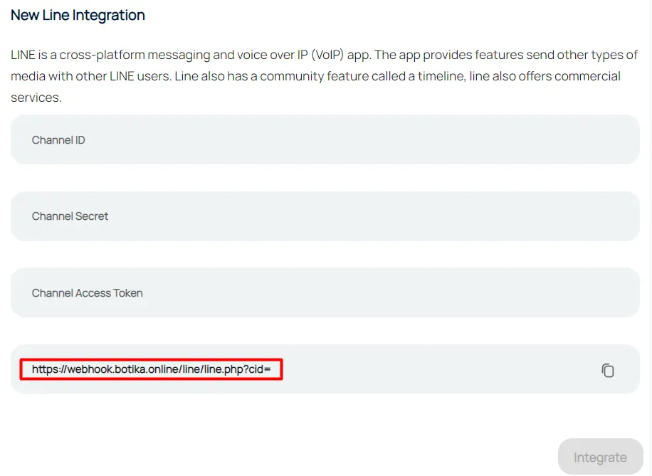 Step 15: Line integration setup