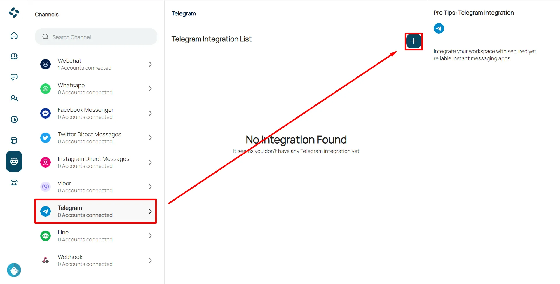 Step 1: Telegram integration setup