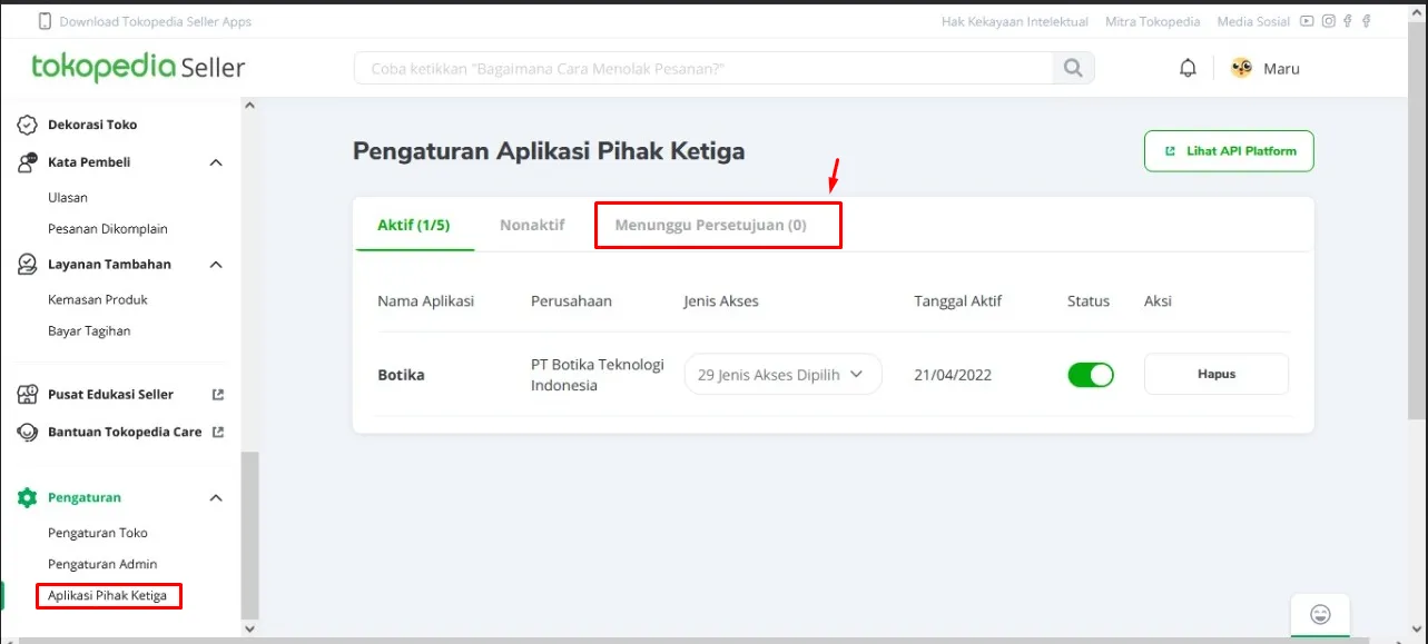 Step 3: Tokopedia integration setup