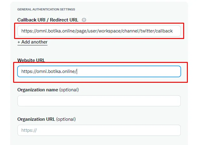 Step 11: Twitter integration setup