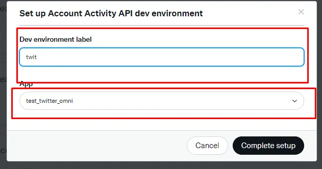 Step 14: Twitter integration setup
