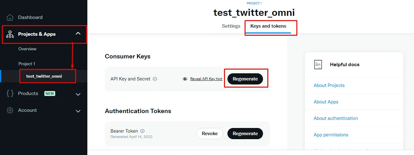 Step 15: Twitter integration setup