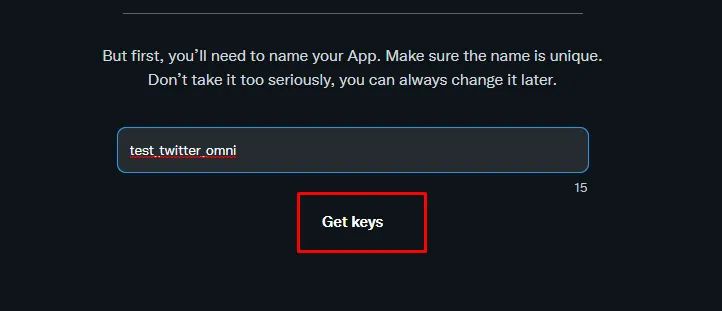 Step 3: Twitter integration setup