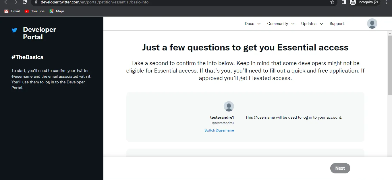 Step 4.1: Twitter integration setup