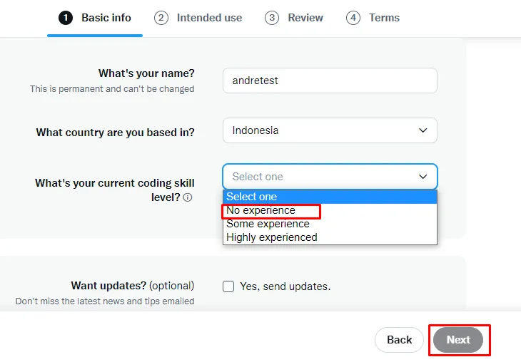 Step 6.1: Twitter integration setup