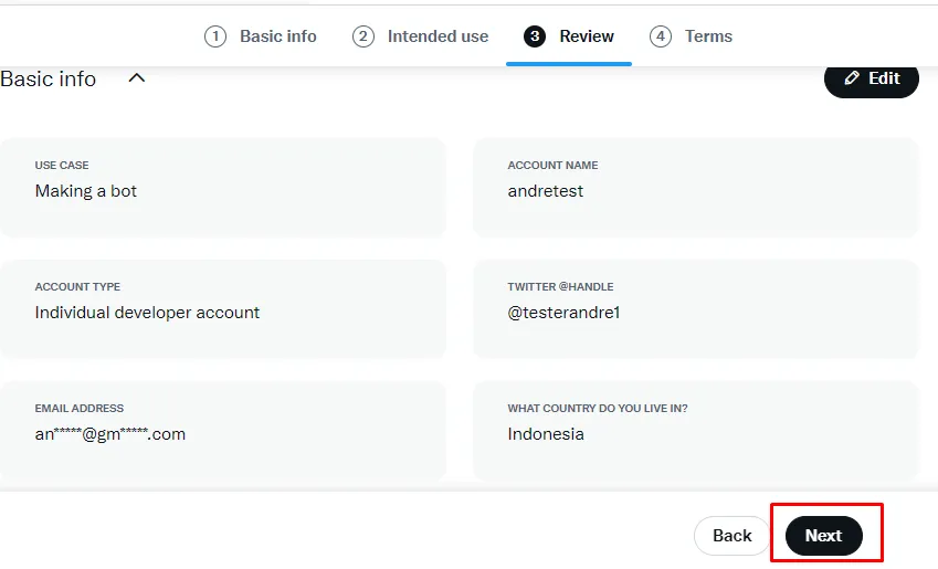 Step 6.4: Twitter integration setup