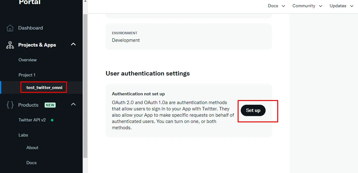 Step 7: Twitter integration setup