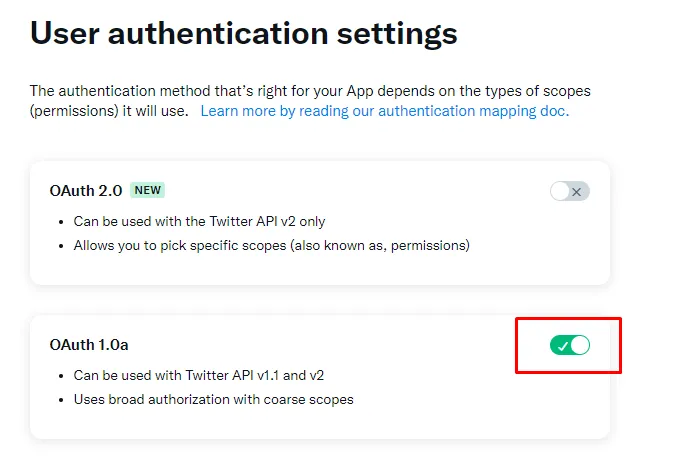 Step 8: Twitter integration setup