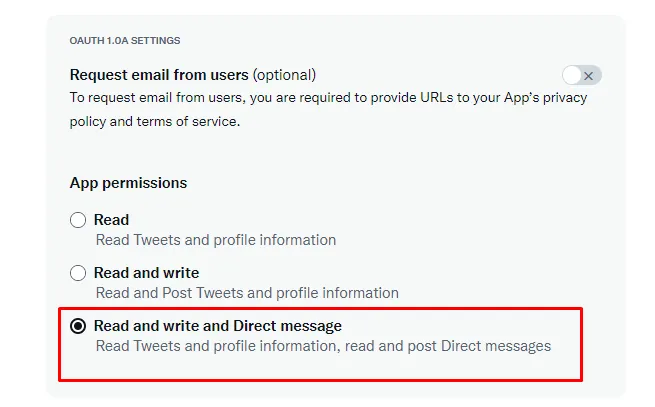 Step 9: Twitter integration setup