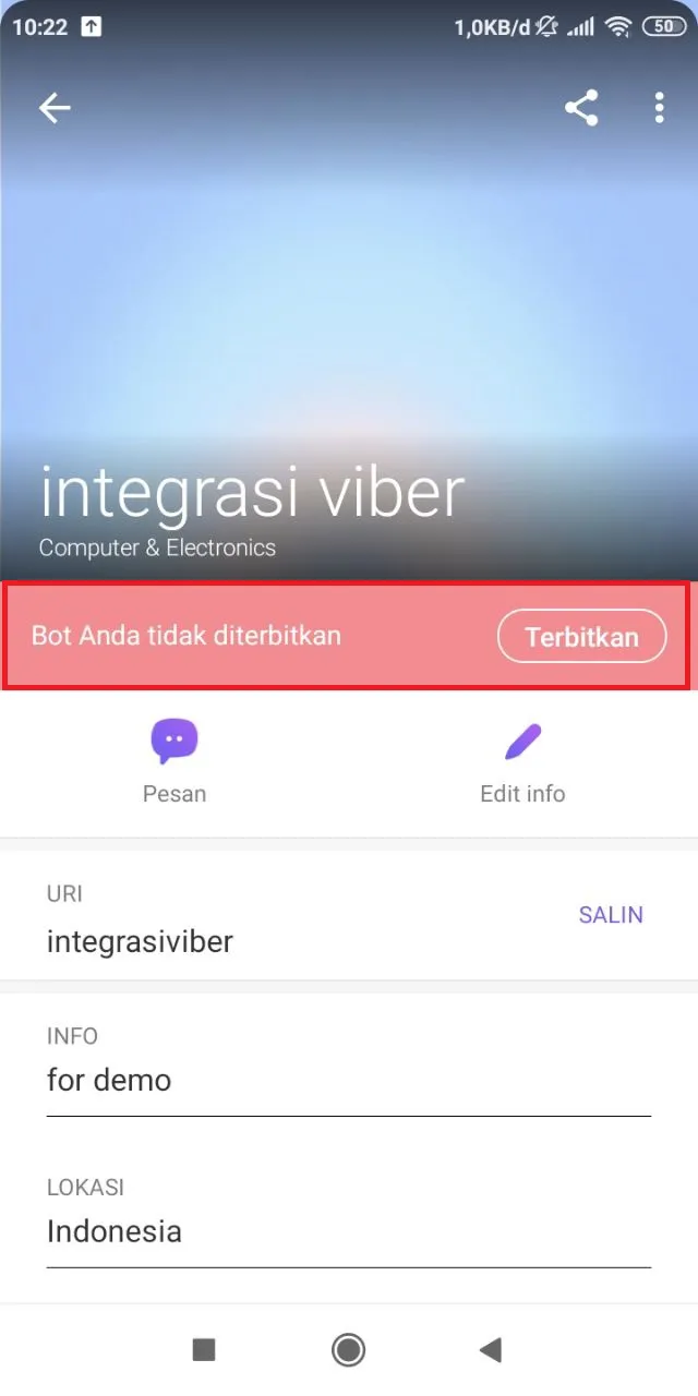 Step 10: Viber integration setup